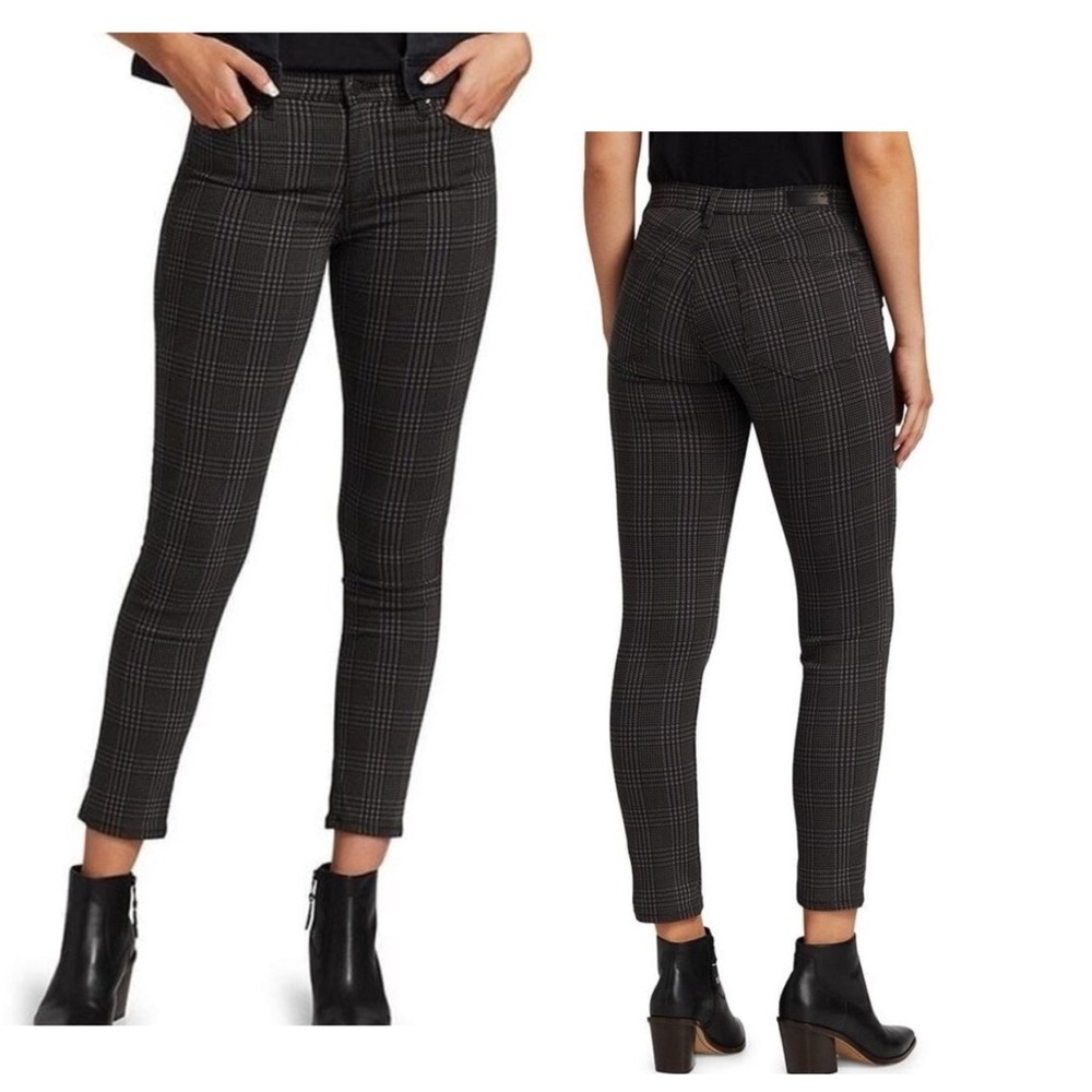 AG ADRIANO GOLDSCHMIED PRIMA ANKLE IN HOUNDSTOOTH PLAID FOLKSTONE SIZE 27